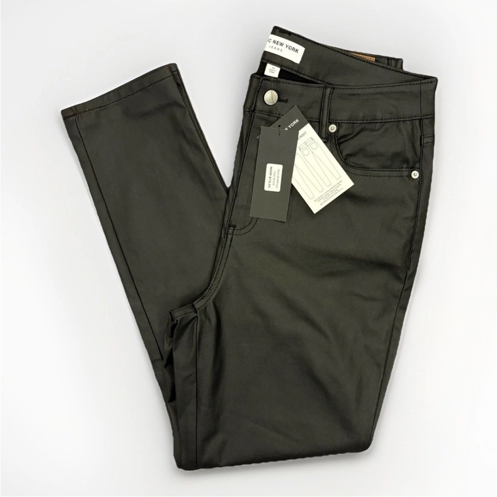 Marc New York Women's Skinny Ankle Jeans Size 12 Black Coated High Rise NWT $79